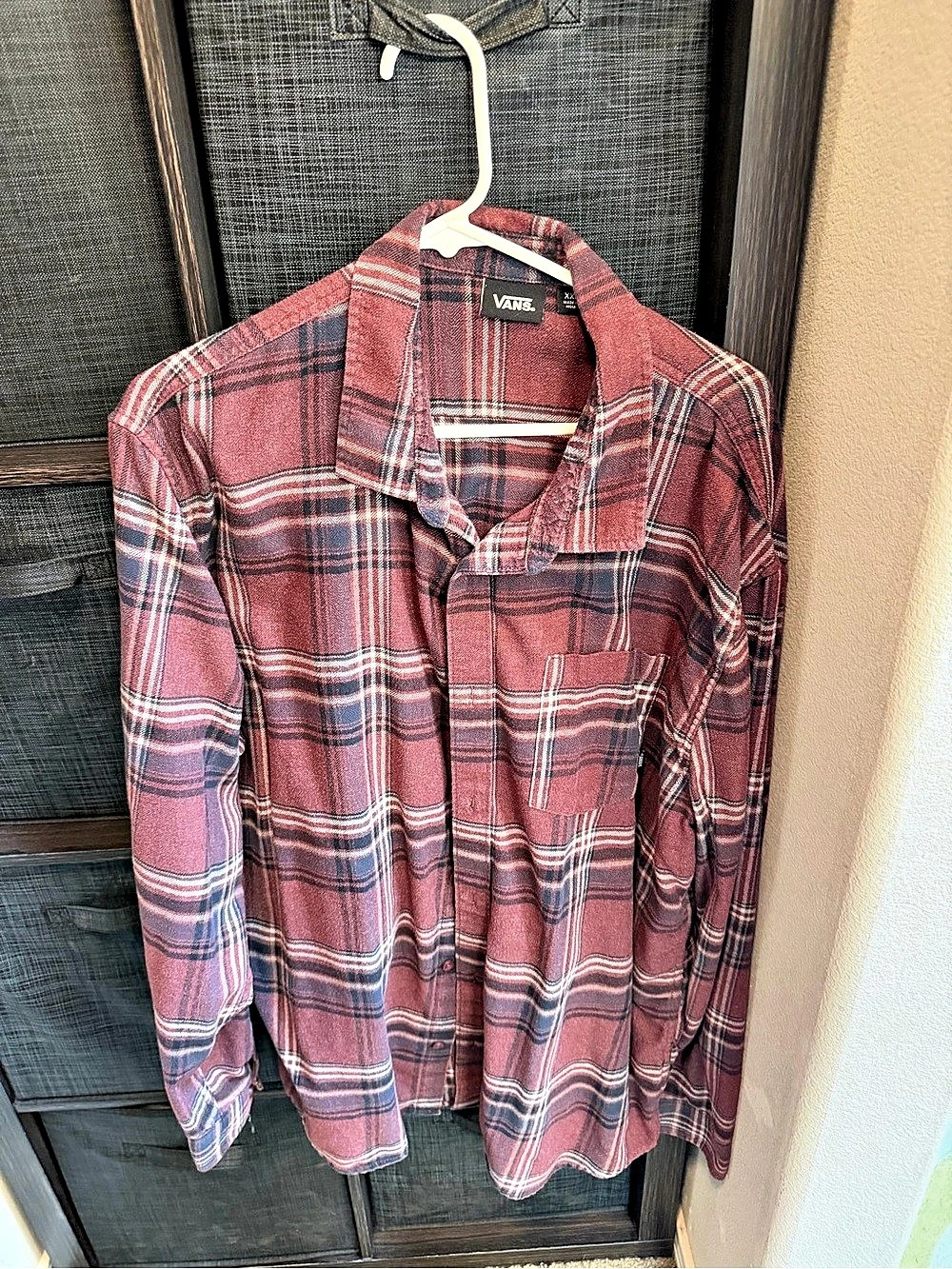Vans Plaid Button Down Shirt in Red & Black XXL